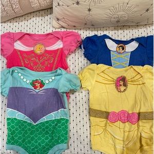 6 pack bundle Disney princess onesies